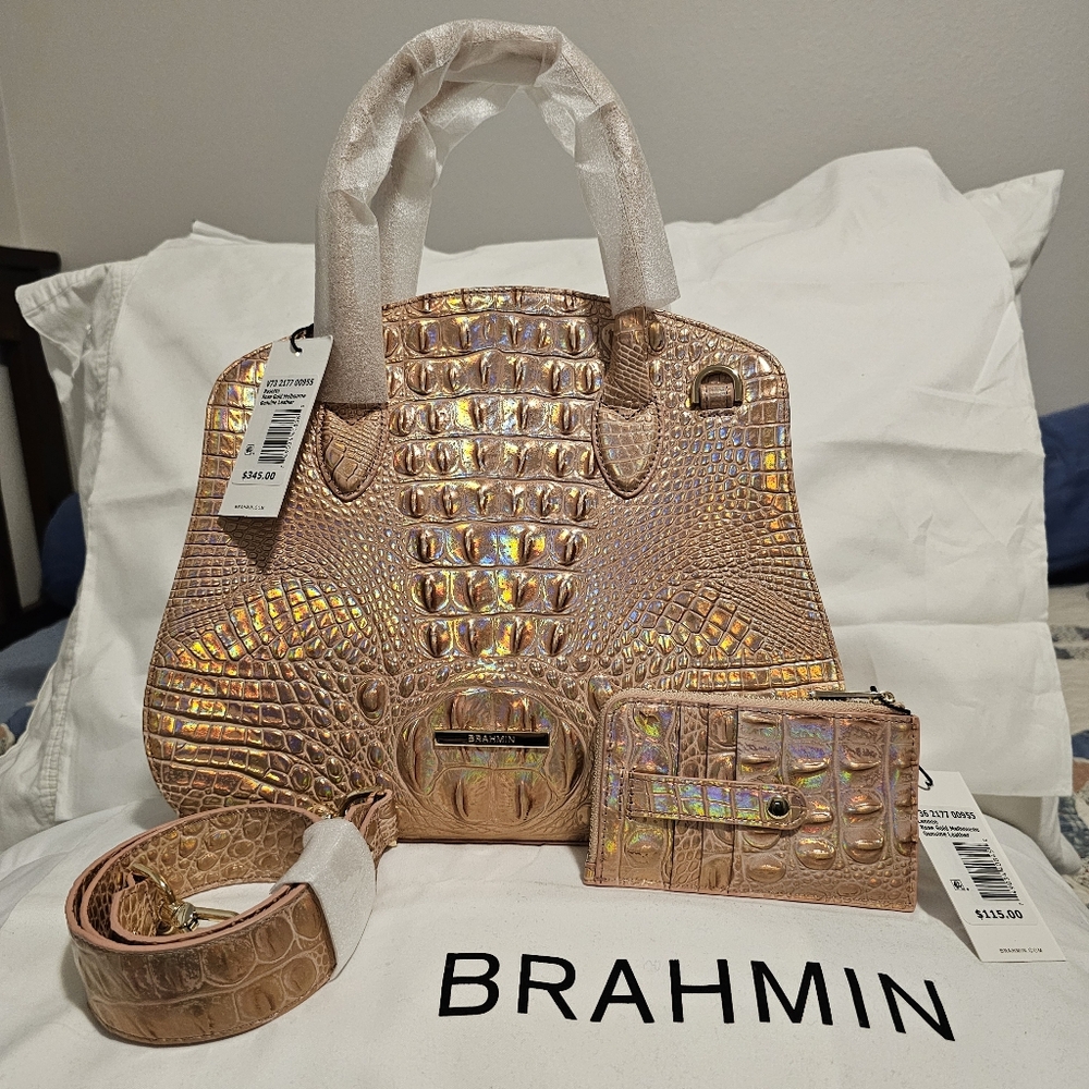 Brahmin Rosetta Rosegold Set NWT
